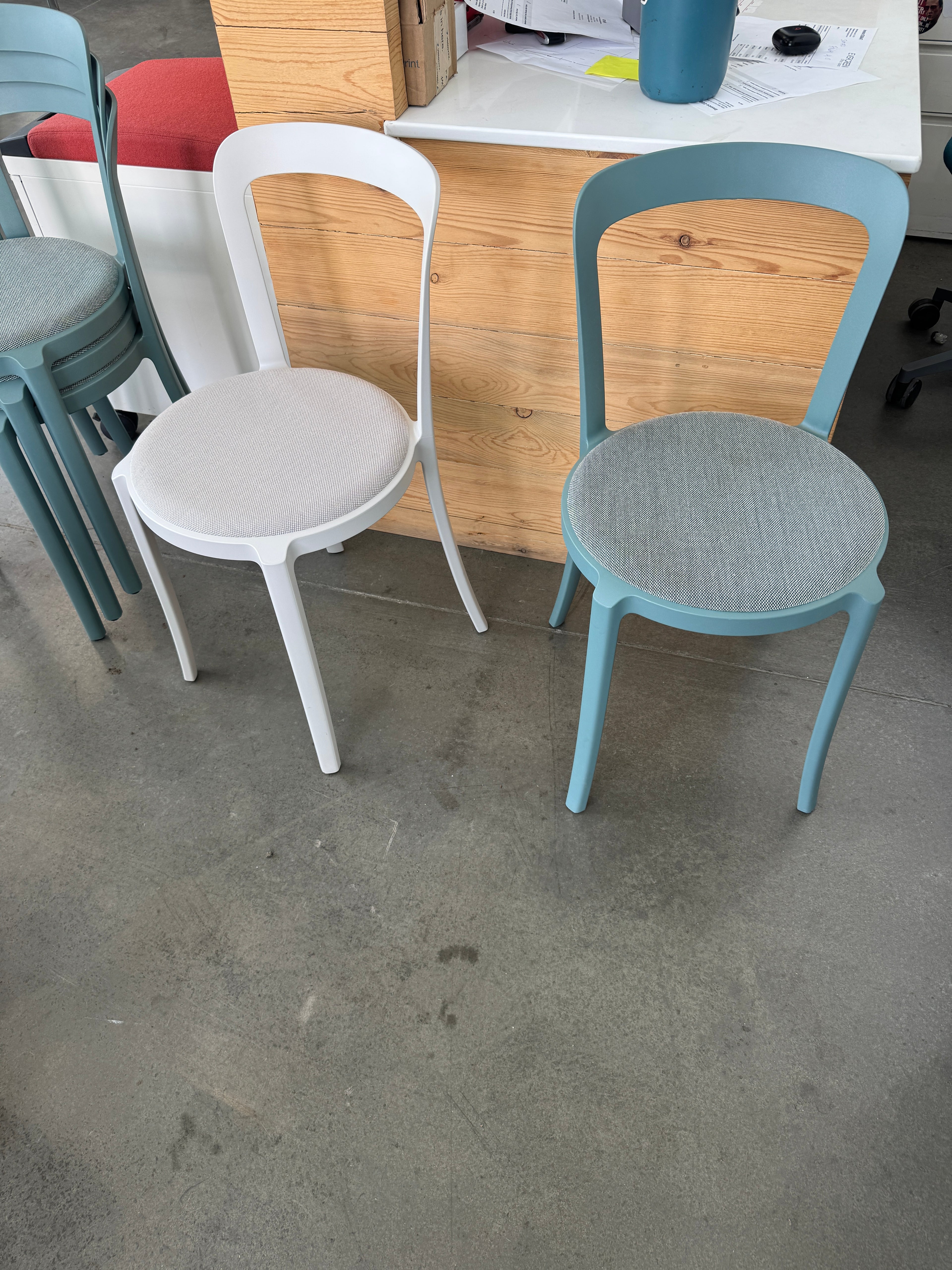 Emeco On & On Designer Stacking Chairs – Upholstered Seat