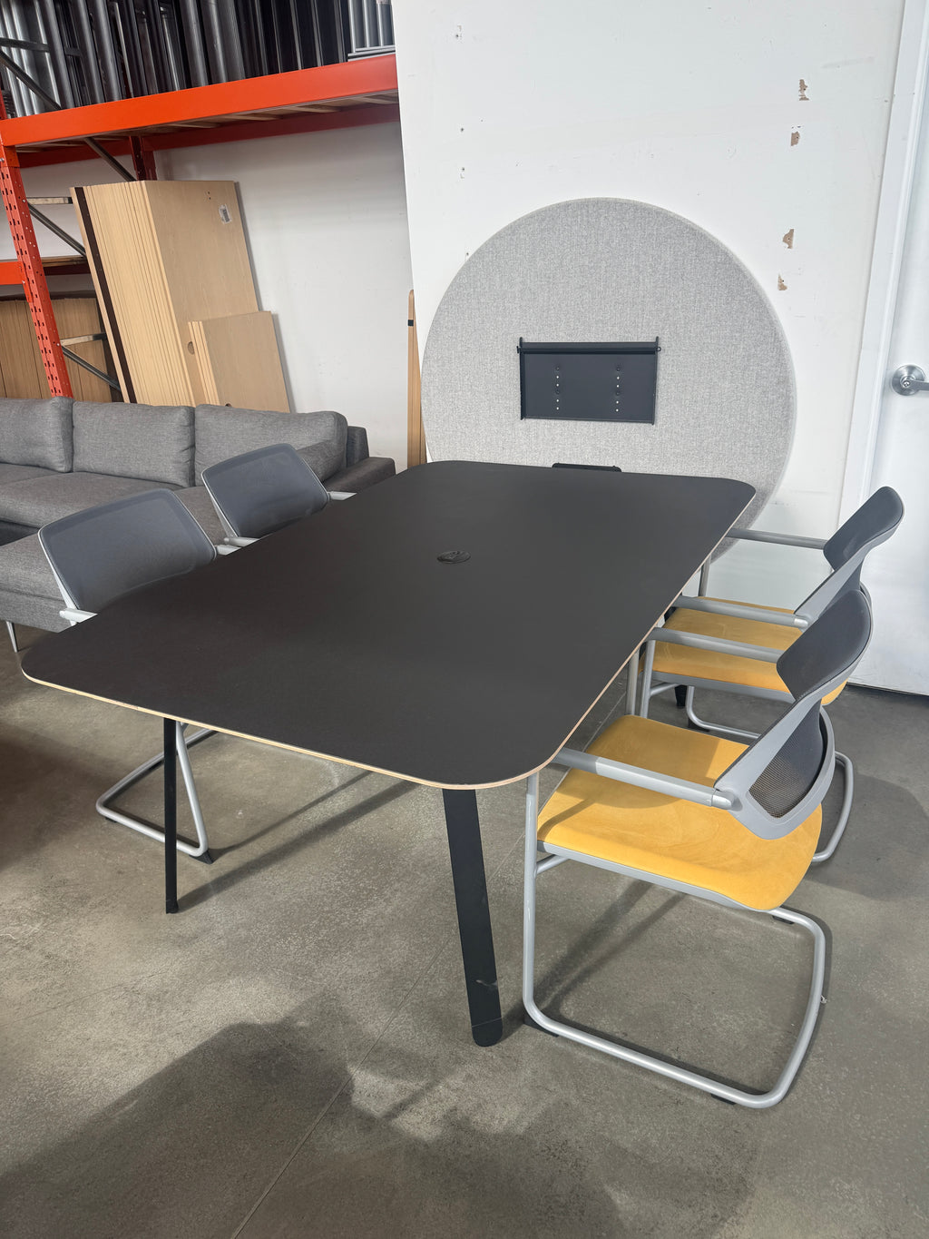Watson Haven Collaborative Meeting Table w/ Privacy Screen & Power