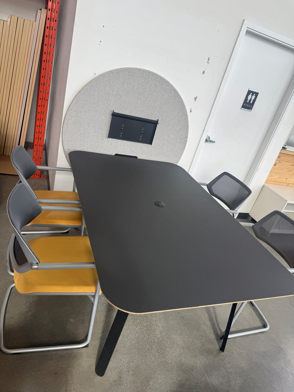 Watson Haven Collaborative Meeting Table w/ Privacy Screen & Power