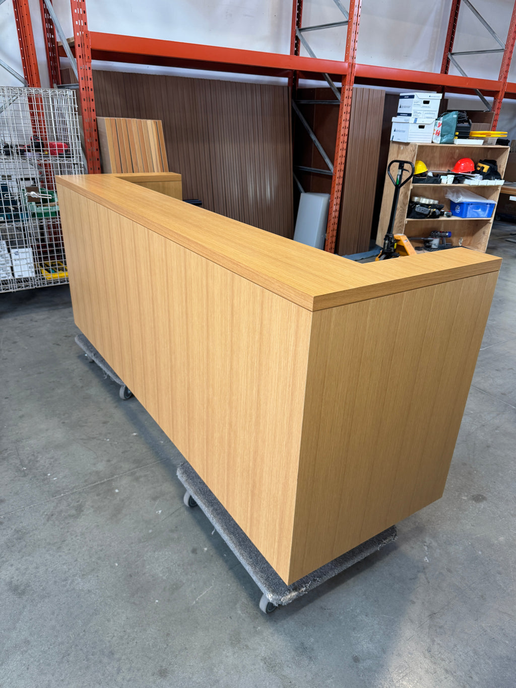 Custom 8 Foot Reception Desk with Storage