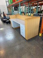 Custom 8 Foot Reception Desk with Storage