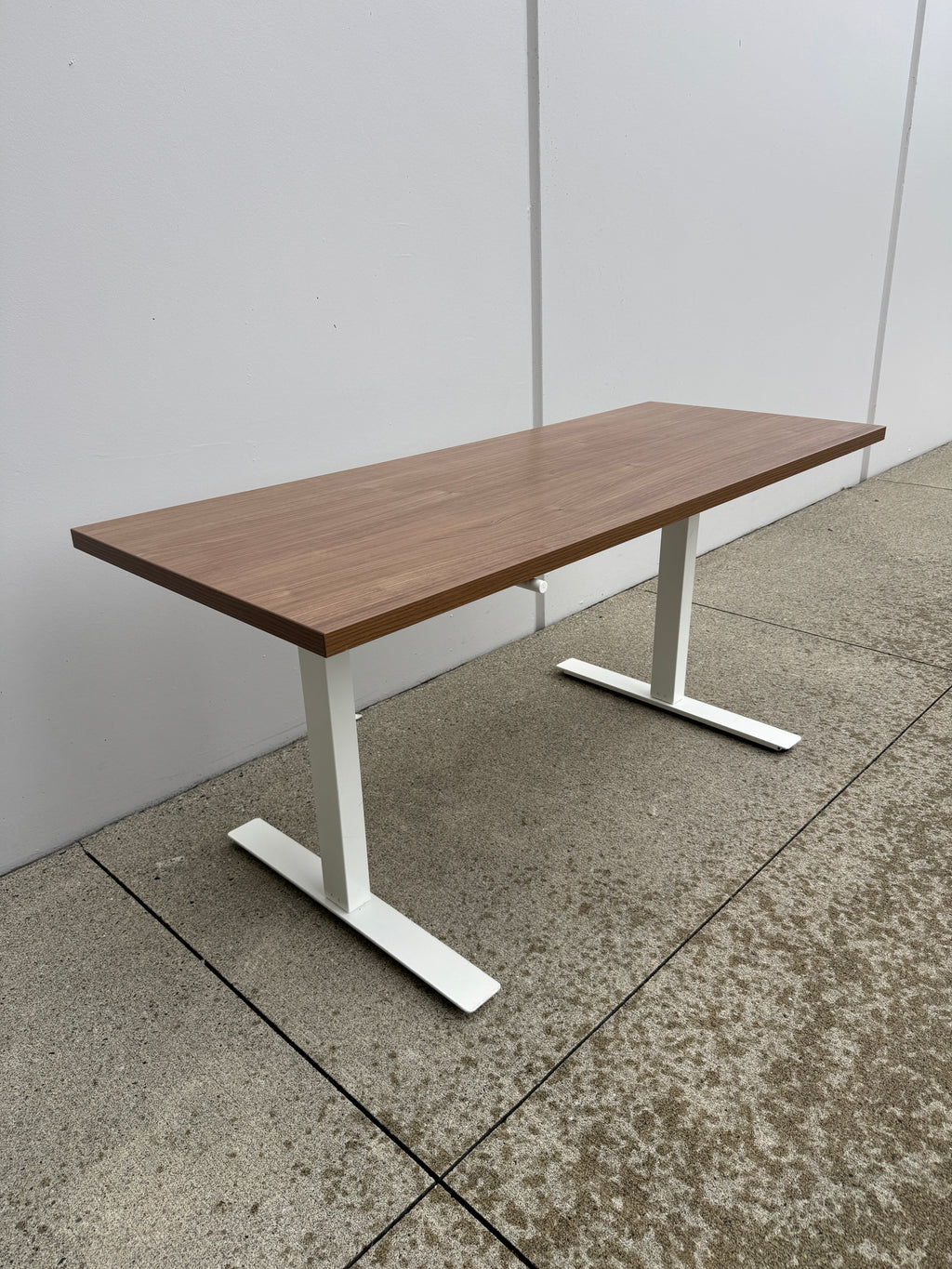 IKEA TROTTEN Manual Sit-Stand Desk with Herman Miller Top