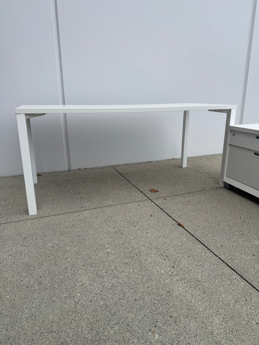 White Herman Miller Desk & Credenza Setup