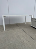White Herman Miller Desk & Credenza Setup
