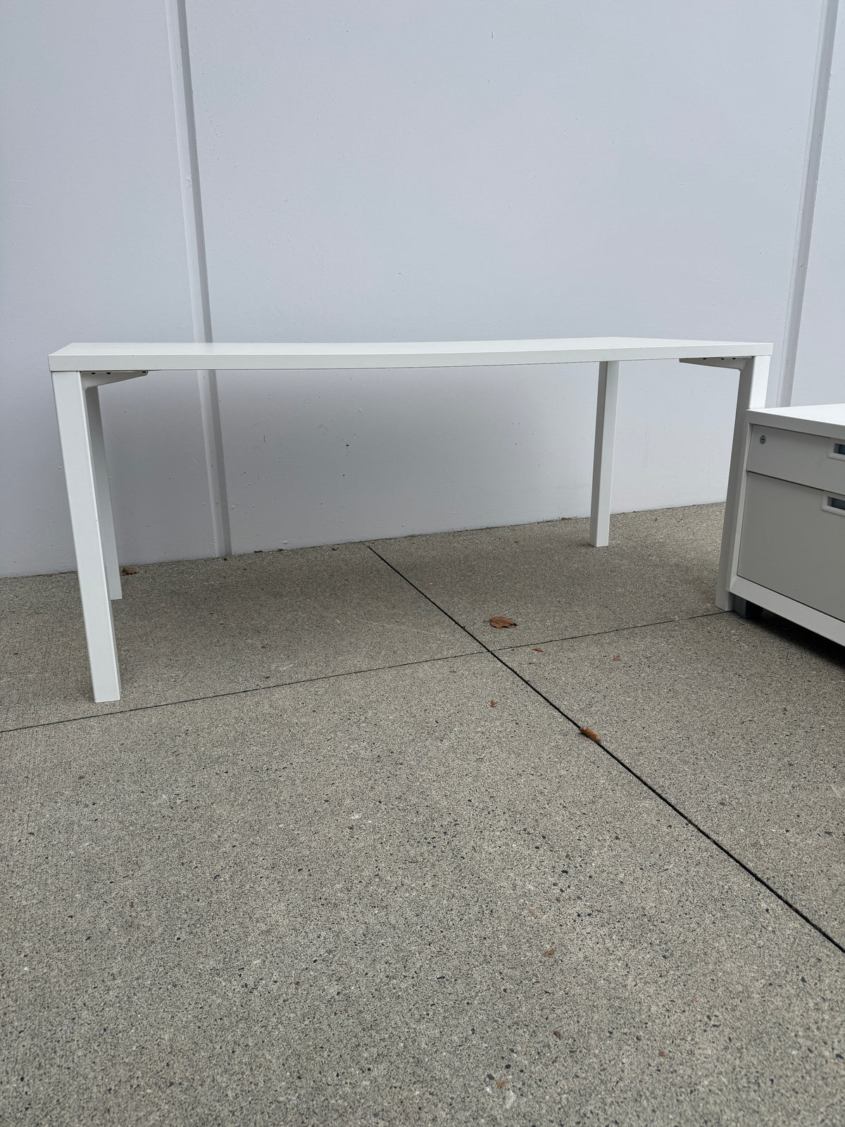 White Herman Miller Desk & Credenza Setup