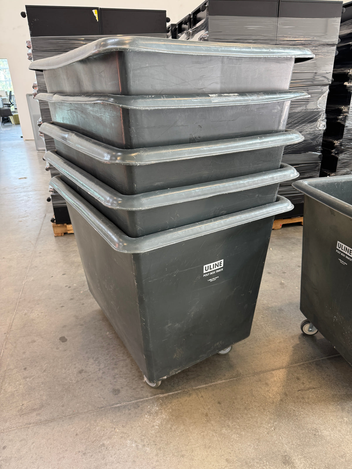 Uline 16-Bushel Poly Box Truck / Rolling Bulk Cart