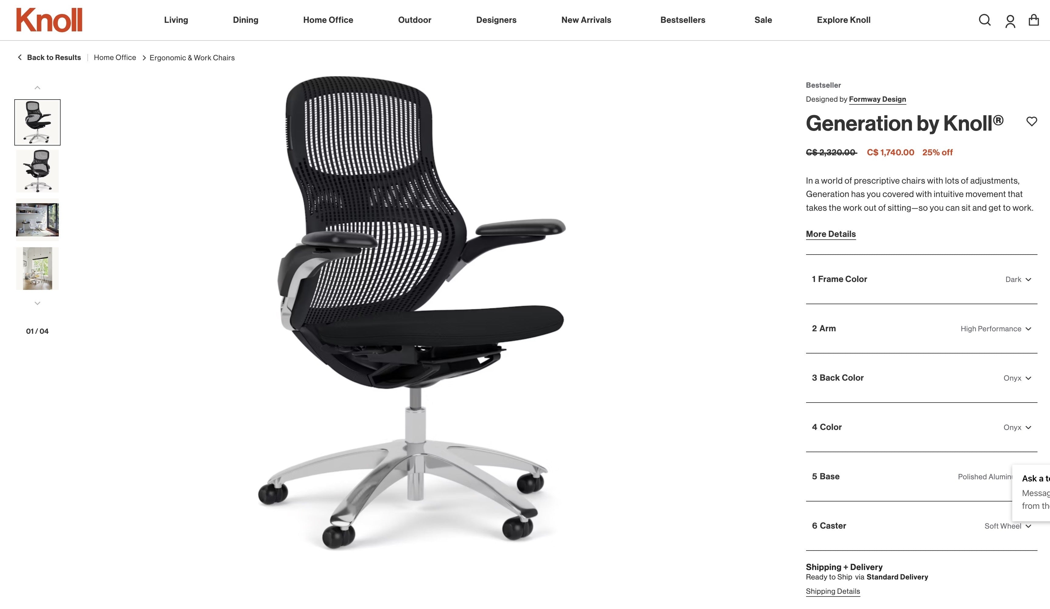 Knoll Generation Ergonomic Office Chairs – Fully Loaded