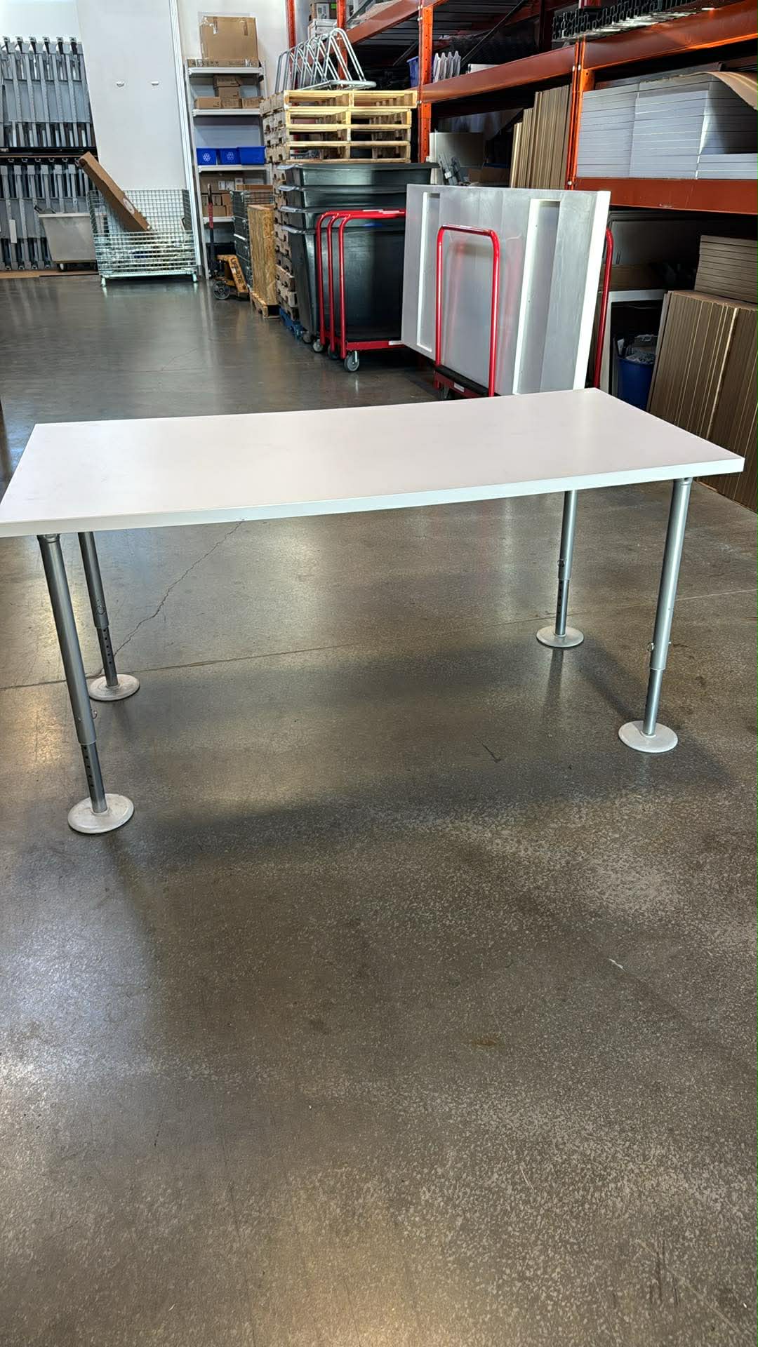 Maxon Desks with Height Adjustable Herman Miller Legs (White) - Various Sizes