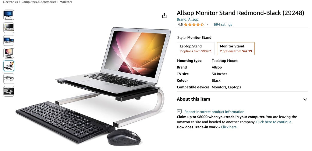 Allsop Monitor & Laptop Stand