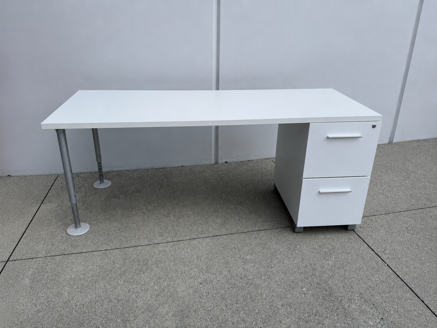 Herman Miller 72" White Desk with Integrated Storage Pedestal