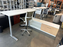 Load image into Gallery viewer, Used Steelcase Sit-Stand Desk with David Lane Credenza – L-Shape Workstation
