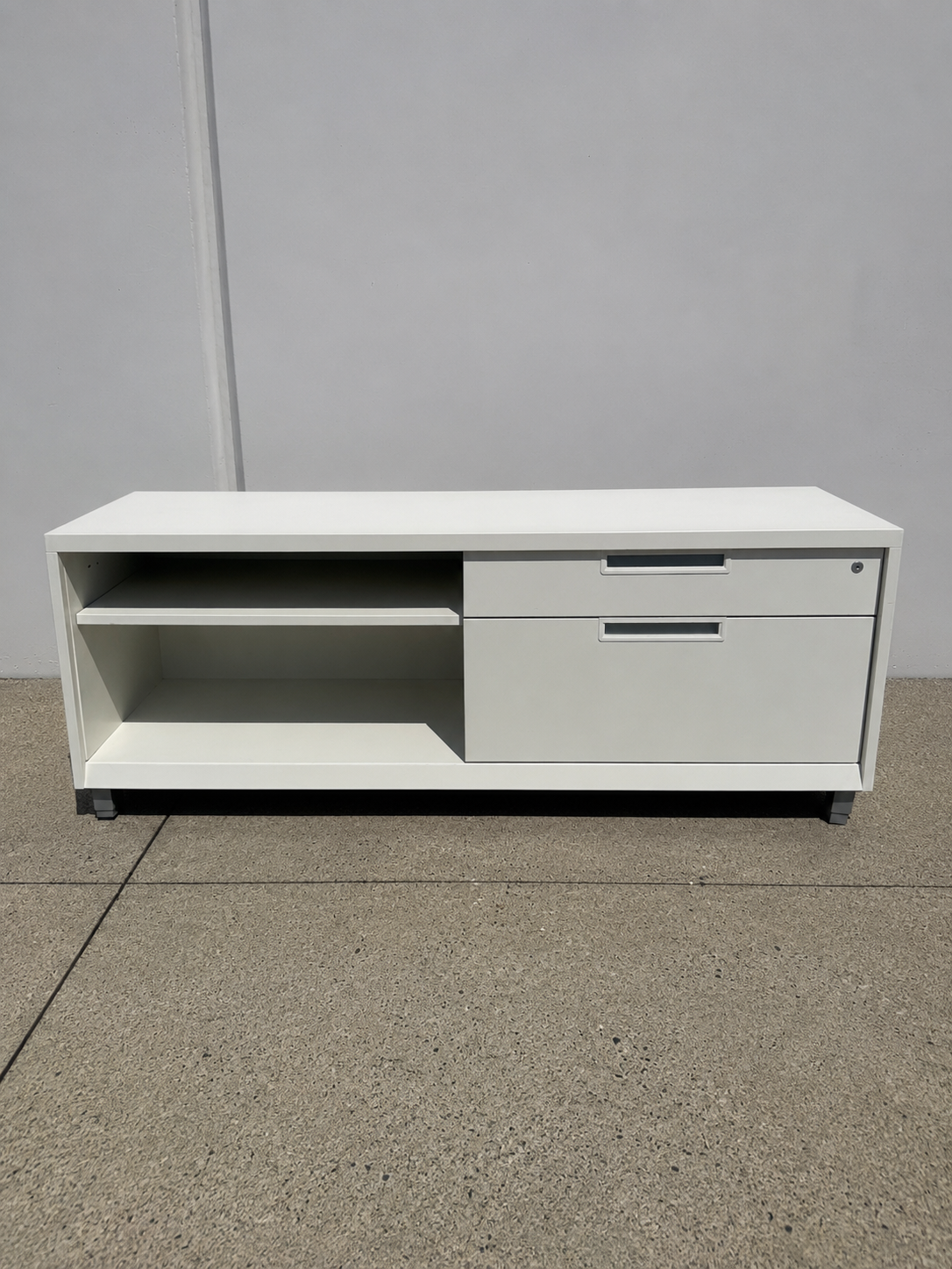 Teknion Low Storage Credenza – White | Locking File Storage