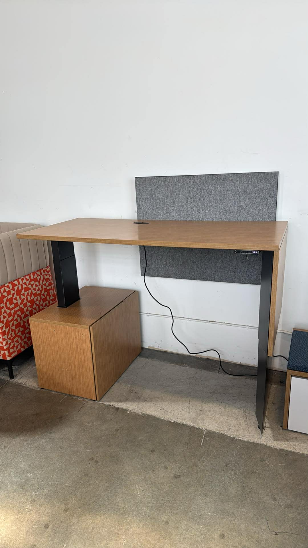 Haworth Sit-Stand Desk with Storage & Privacy Panel