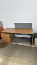 Load image into Gallery viewer, Used Haworth Sit-Stand Desk with Storage &amp; Privacy Panel
