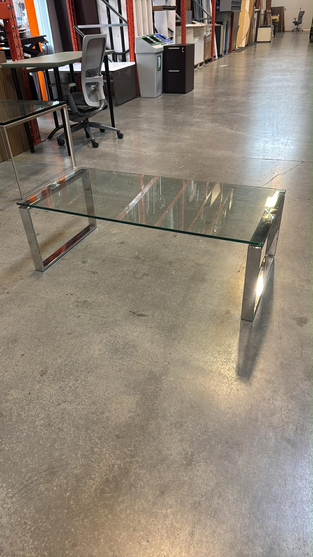 Modern Glass & Chrome Coffee Table - Various Sizes