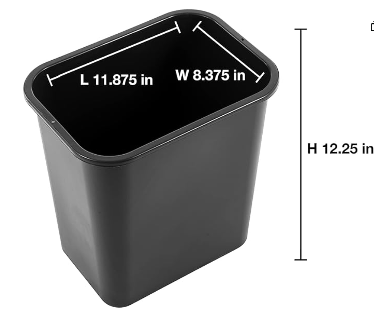 Black Recycling Bin with Waste Hanger