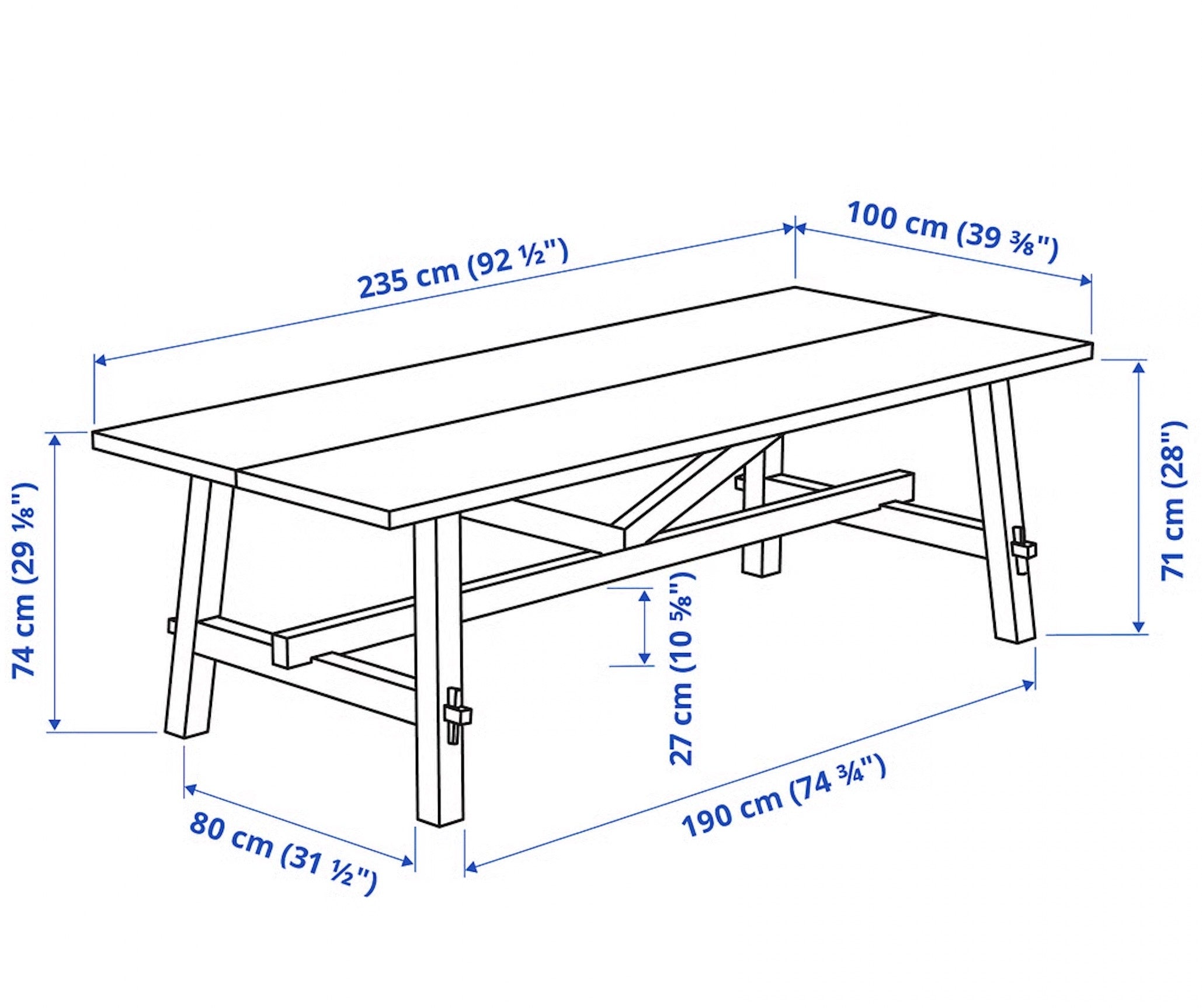 IKEA SKOGSTA Solid Acacia Wood Dining Tables