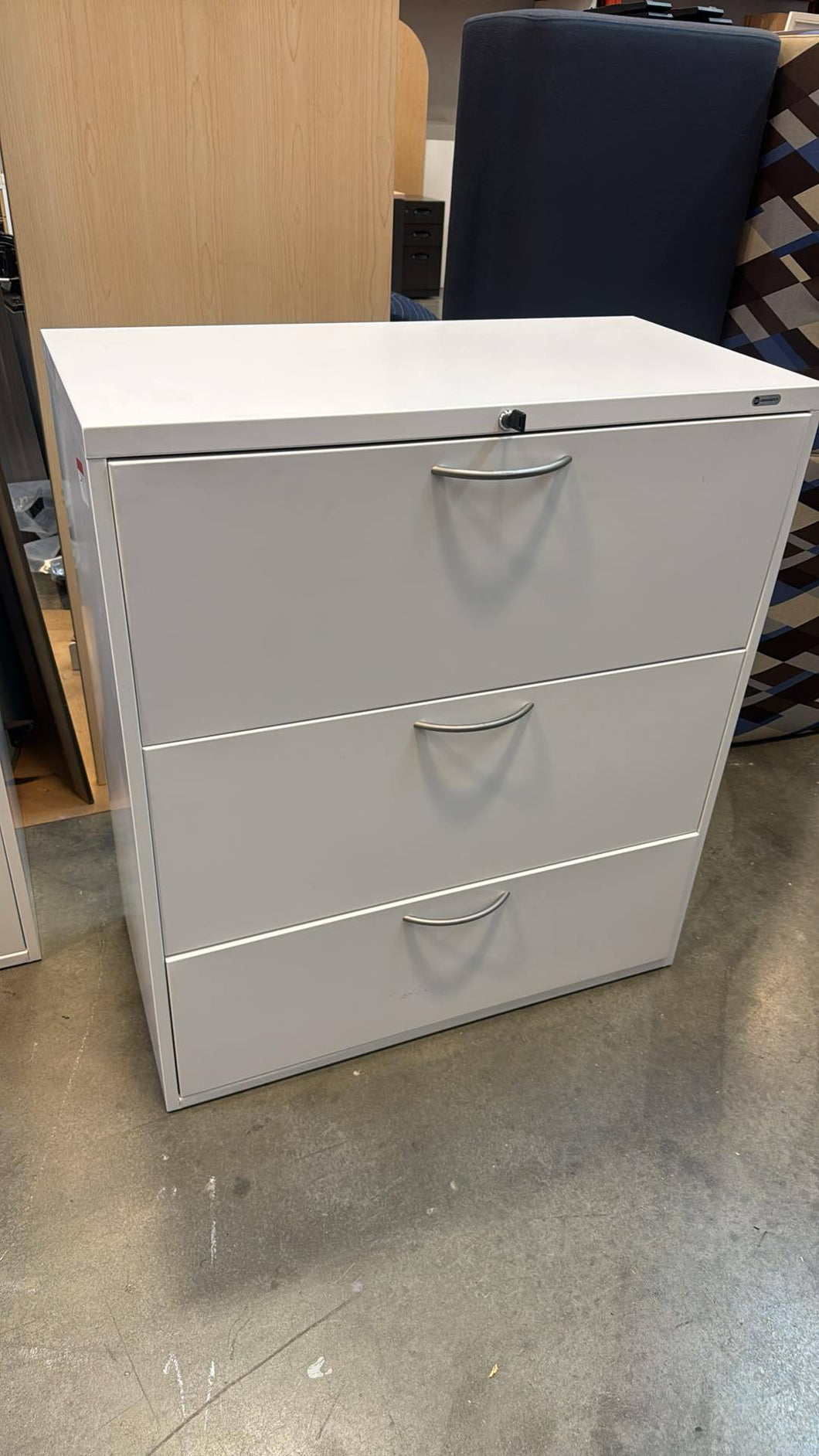 Used White 3 Drawer Lateral File Cabinets