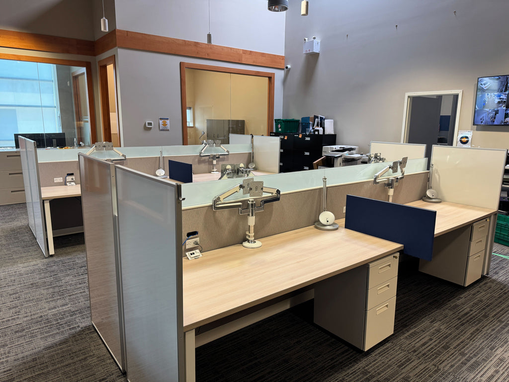 Steelcase Powered Modular Workstations (72" x 30" with Monitor Arm, Light & Pedestal