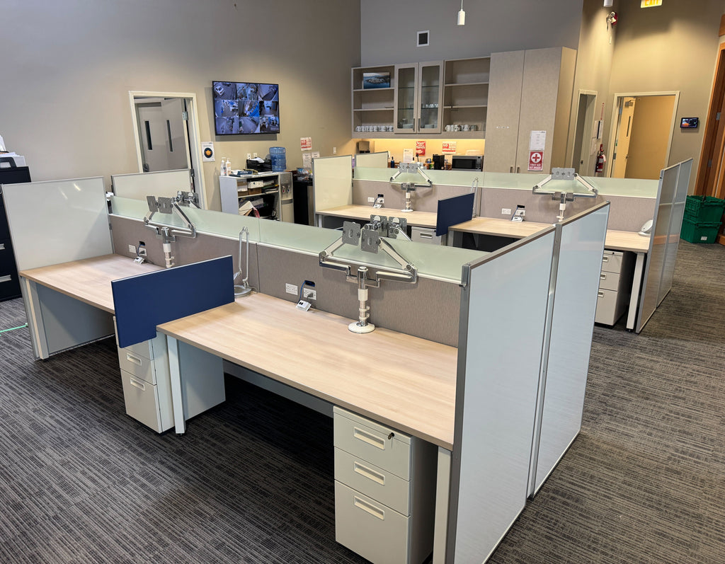 Steelcase Powered Modular Workstations (72" x 30" with Monitor Arm, Light & Pedestal