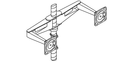 NEW Knoll/Herman Miller Sapper Double Monitor Arm