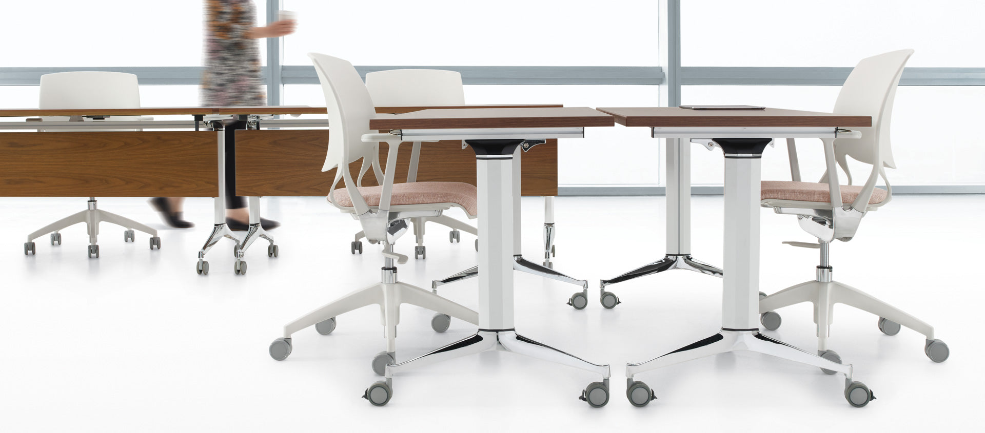 Global "Terina" White Folding Training Table