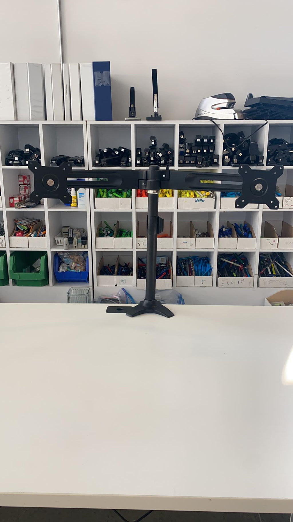 Black Dual Monitor Arm – Desk Mount