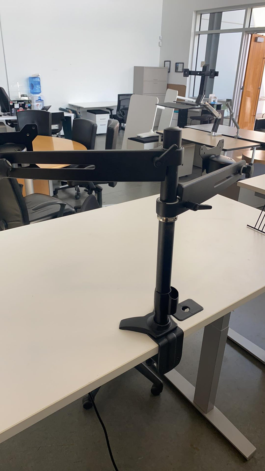 Black Dual Monitor Arm – Desk Mount