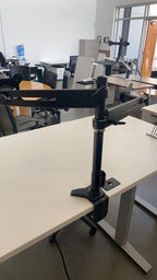 Black Dual Monitor Arm – Desk Mount