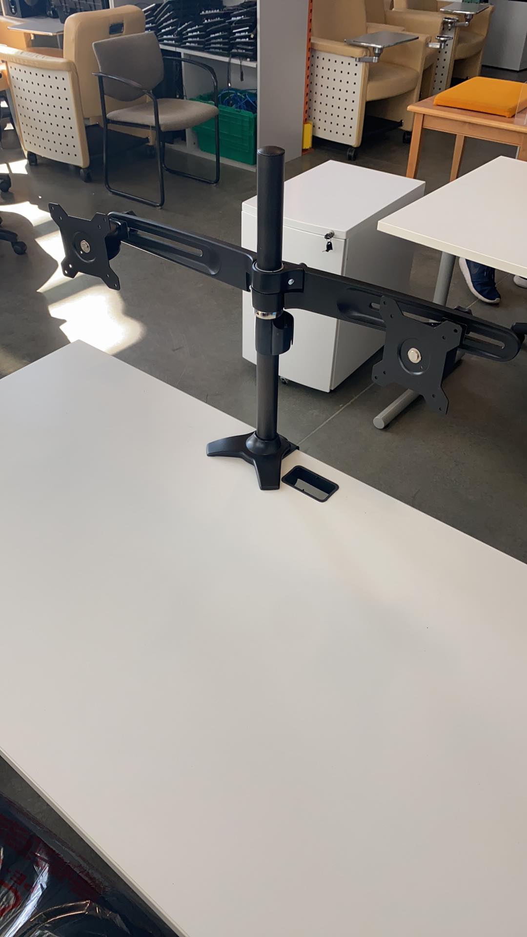 Black Dual Monitor Arm – Desk Mount