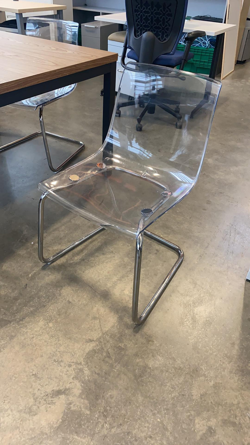 IKEA Tobias Transparent Plastic Chair