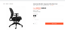 Load image into Gallery viewer, Used Global Ibex Ergonomic Office Chair
